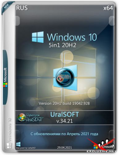 Windows 10 x64 5in1 20H2.19042.928 Updated 04.2021 v.34.21 (RUS/2021)