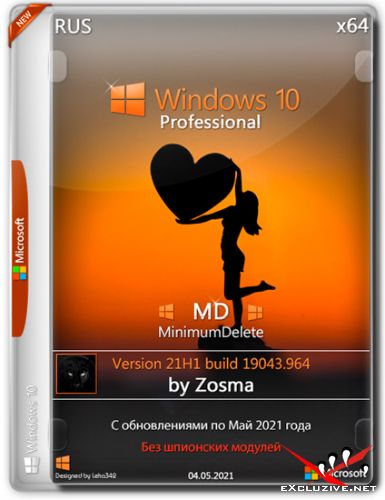 Windows 10 Pro x64 MD 21H1.19043.964 by Zosma (RUS/2021)