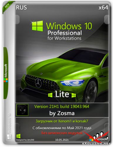 Windows 10 Pro for Workstations x64 Lite 21H1.19043.964 by Zosma (RUS/2021)