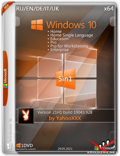 Windows 10 Version 21H1 x64 5in1 by YahooXXX (En/Ru/De/It/Uk/2021)