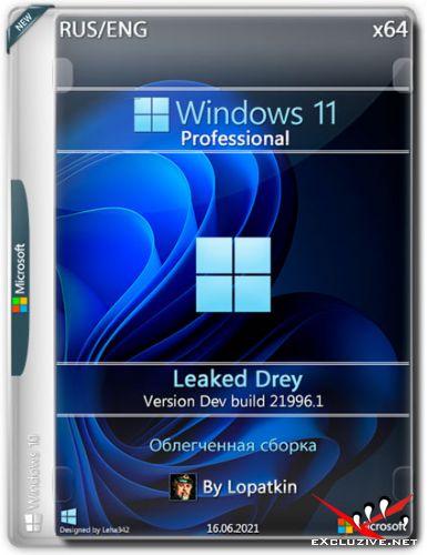 Windows 11 Pro x64 21996.1 Leaked Drey (RUS/ENG/2021)