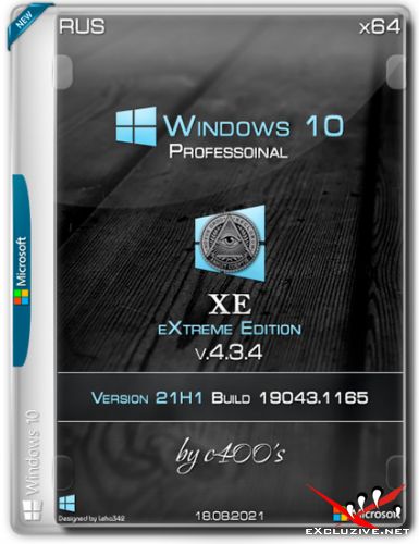 Windows 10 Professional x64 XE v.4.3.4 by c400's (RUS/2021)